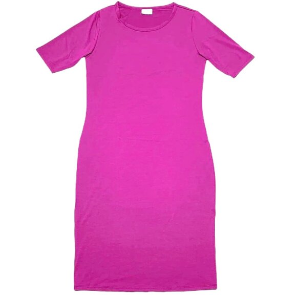 NEW NWT LuLaRoe Julia Pencil Dress Pink Fuchsia Magenta Slim Fitted Knee Length - Picture 1 of 2